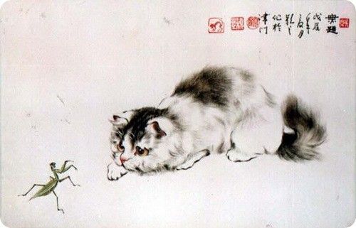 Art asiatique   serie  2  ( chats  )     G.Y 