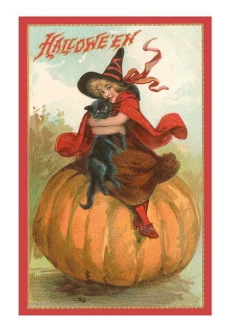Cartes postales anciennes d' Halloween 