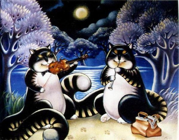 Chats en peintures serie A     (A.B)