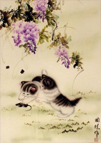 Art asiatique   serie  2  (chats  )   