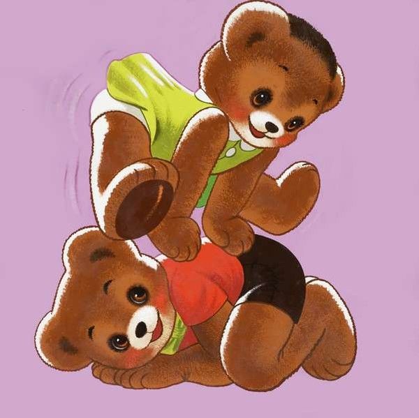 Mignonnes illustrations Teddy bear et Jolly dog