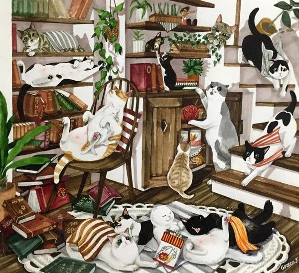 35-Illustrations artistes coreens avec animaux (G.J)