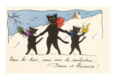 Hiver & Noël : cartes postales anciennes ( Nouvel an F ) 