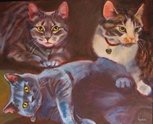 Chats et chiens peints ou illustrés