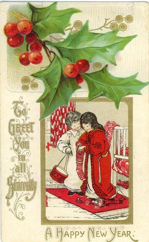 Hiver & Noël : cartes postales anciennes ( Nouvel an ) 