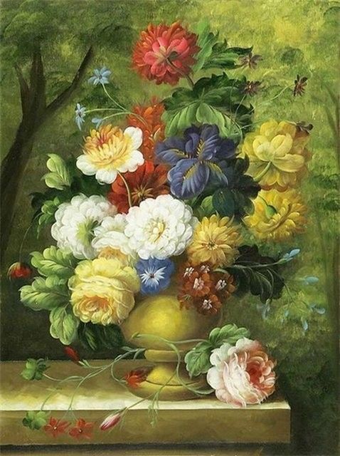 Fleurs fruits jardins en peintures