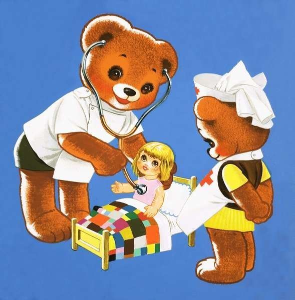 Mignonnes illustrations Teddy bear et Jolly dog