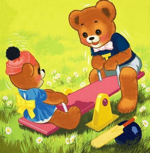 Mignonnes illustrations Teddy bear et Jolly dog