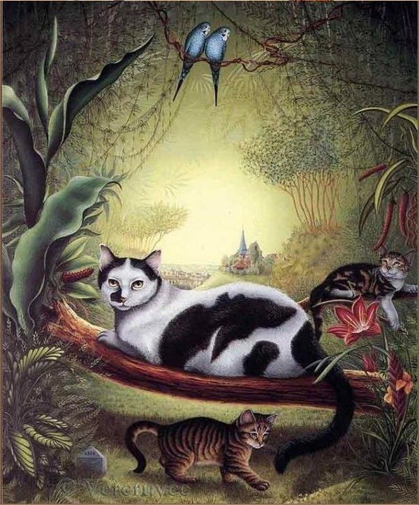 Beaux tableaux de Bernard Vercruyce  ( chats ) 