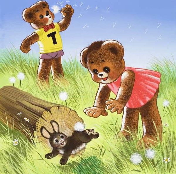 Mignonnes illustrations Teddy bear et Jolly dog