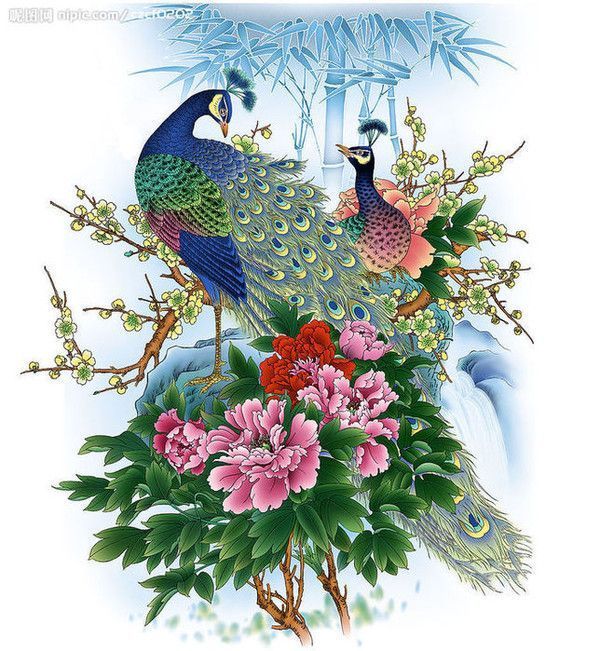 Art  asiatique  faune et flore  