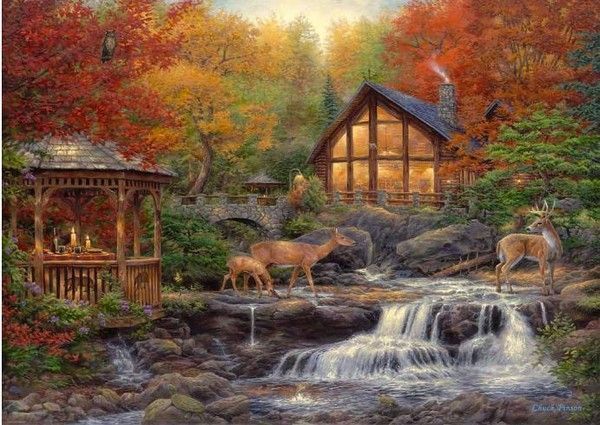 Cottages et villages en peintures de Chuck Pinson