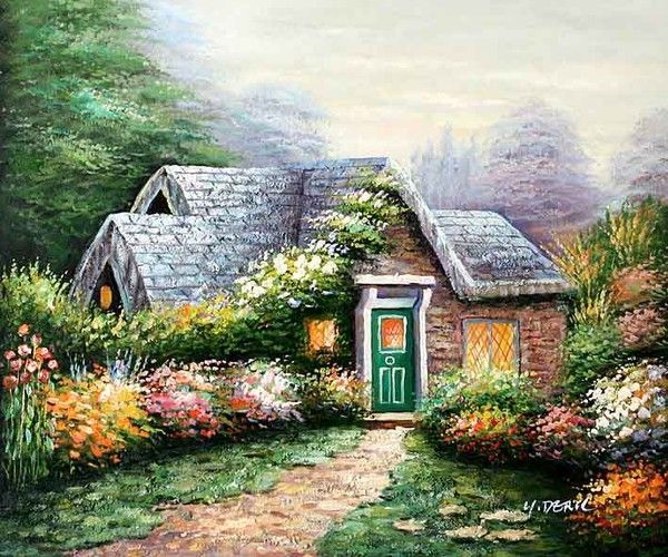 Cottages et villes en peintures