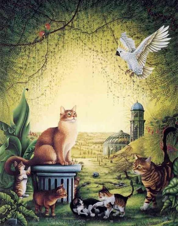 Beaux tableaux de Bernard Vercruyce  ( chats ) 