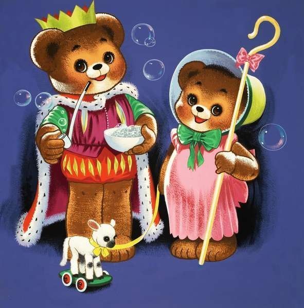 Mignonnes illustrations Teddy bear et Jolly dog