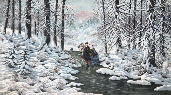 art classique  animaux et paysages  ( hiver) L.N