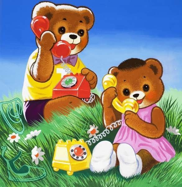 Mignonnes illustrations Teddy bear et Jolly dog