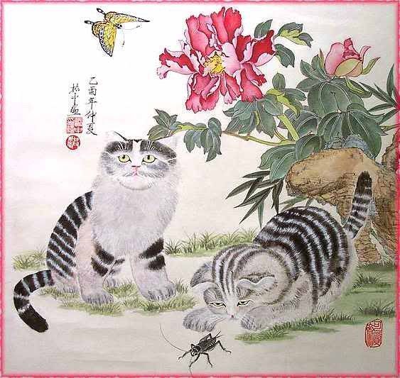 171-art Asiatique faune & flore