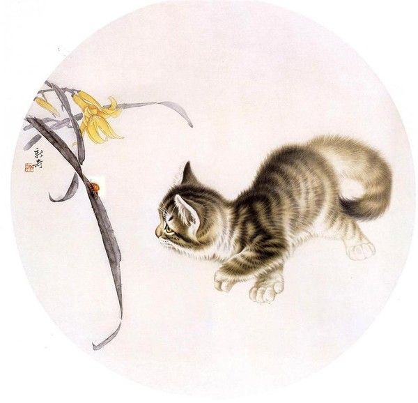 Art asiatique   serie  2  (chats  )   