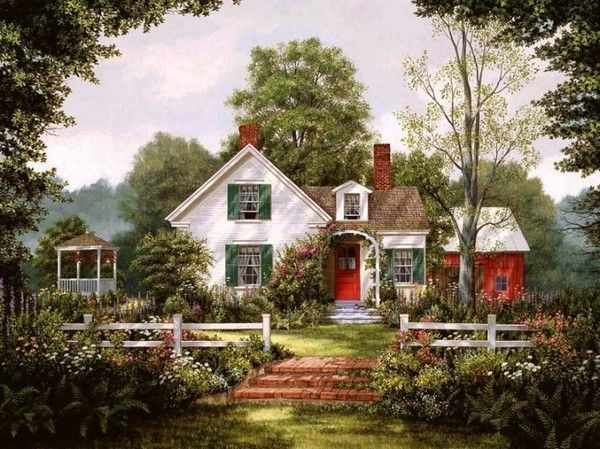 Cottages et villages en peinture ( F.S)