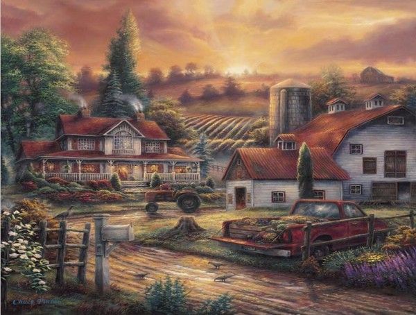 Cottages et villages en peintures de Chuck Pinson