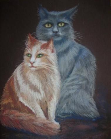 14-chats en peintures serie A   