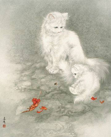 Art asiatique   serie  2  (chats  )   M.C