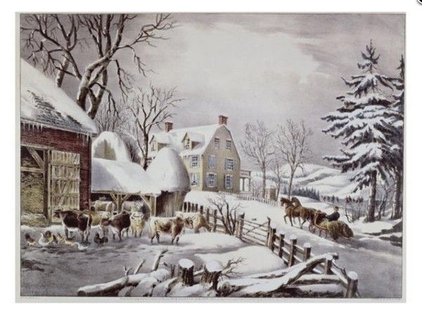 art classique  animaux et paysages  ( hiver) L.N