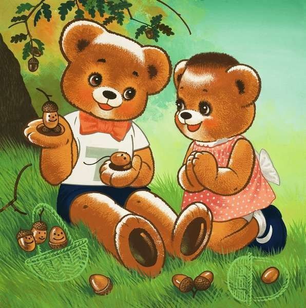 Mignonnes illustrations Teddy bear et Jolly dog