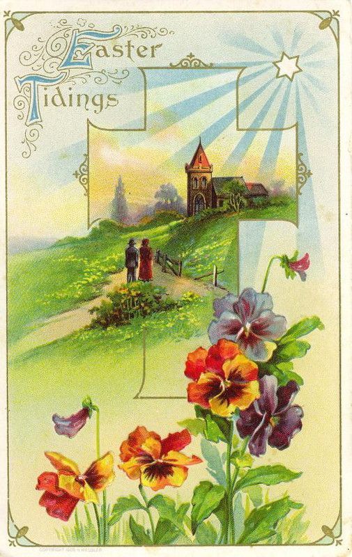 cartes vintage  ( st Valentin et Pâques )   Pâques