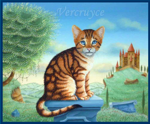 Beaux tableaux de Bernard Vercruyce  ( chats ) 