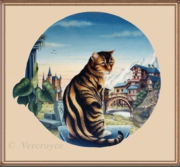 Beaux tableaux de Bernard Vercruyce  ( chats ) 