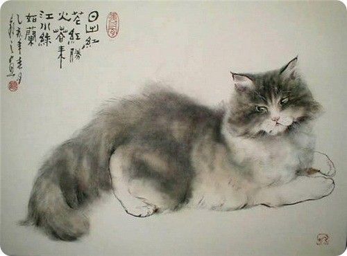 Art asiatique   serie  2  ( chats  )     G.Y 