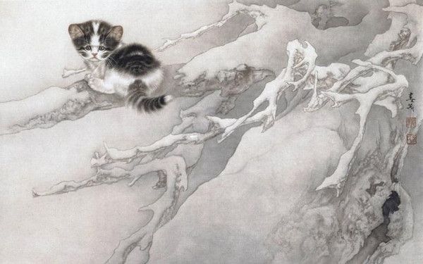 Art asiatique   serie  2  (chats  )   M.C