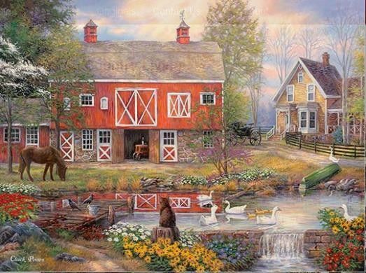 Cottages et villages en peintures de Chuck Pinson