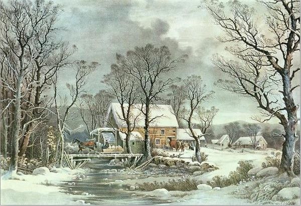 art classique  animaux et paysages  ( hiver) L.N