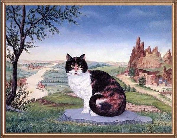 Beaux tableaux de Bernard Vercruyce  ( chats ) 