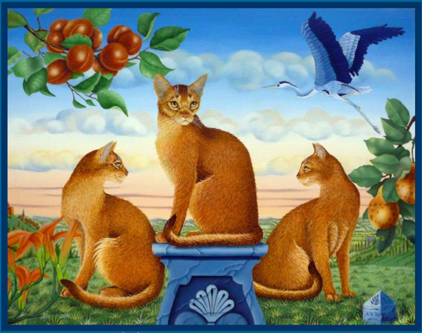 Beaux tableaux de Bernard Vercruyce  ( chats ) 