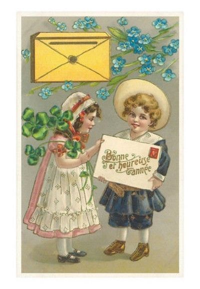 Hiver & Noel : cartes postales anciennes  nouvel an