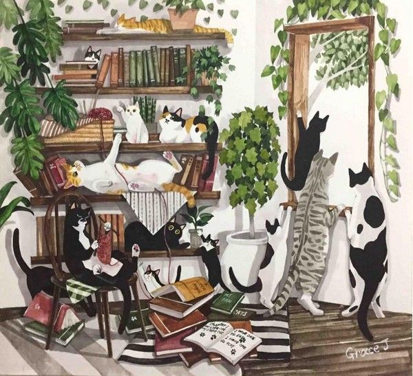 35-Illustrations artistes coreens avec animaux (G.J)