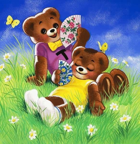 Mignonnes illustrations Teddy bear et Jolly dog