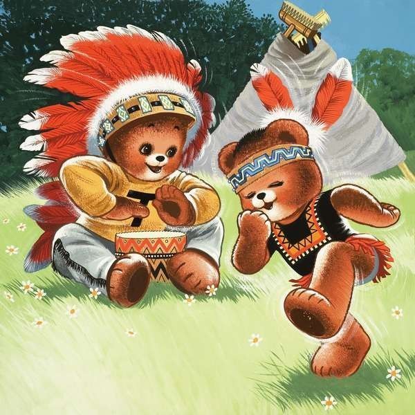 Mignonnes illustrations Teddy bear et Jolly dog