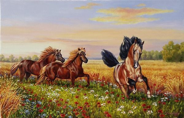 Animaux peints :  Chevaux 