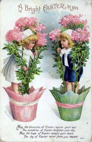 cartes vintage  ( st Valentin et Pâques )   Pâques