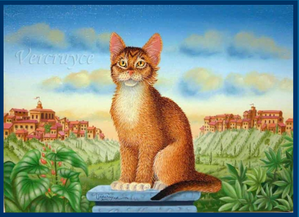 Beaux tableaux de Bernard Vercruyce  ( chats ) 