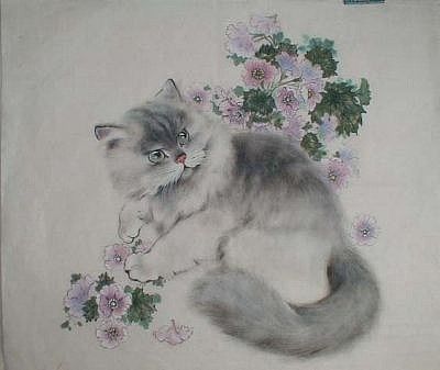 Art asiatique   serie  2  ( chats  )     G.Y 