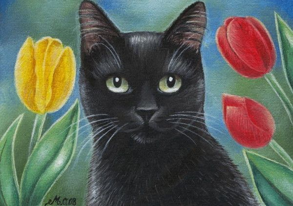 14-chats en peintures serie A   
