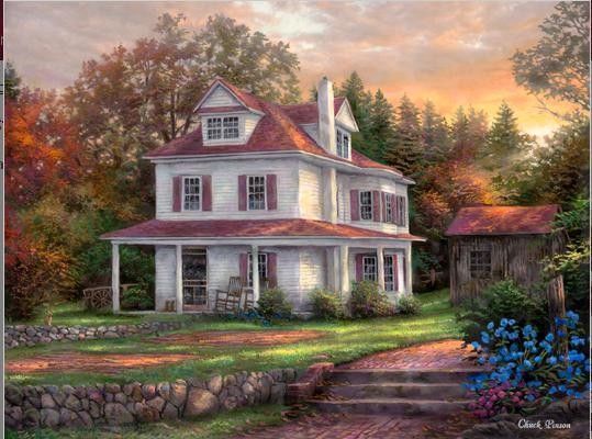 Cottages et villages en peintures de Chuck Pinson