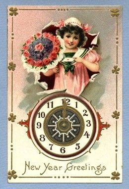 Hiver & Noël : cartes postales anciennes ( Nouvel an ) 