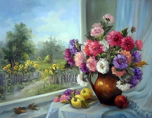 Fleurs fruits jardins en peintures 2 ( A.B)